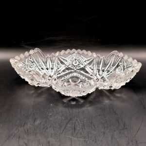 Vintage EAPG Imperial Glass Nucut Pattern #564 Oblong Pressed Glass Relish Dish